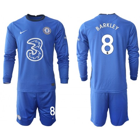 Billiga Fotbollströjor Chelsea Ross Barkley 8 Barn Hemma tröja 2020/21 Långärmad